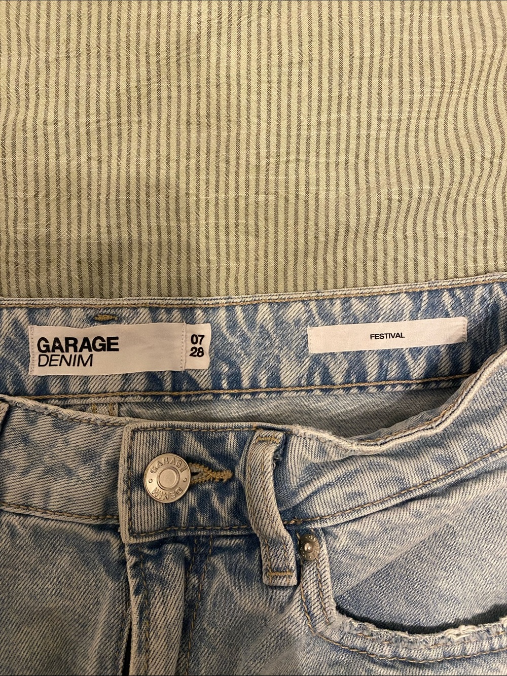 Garage Denim Festival Distressed Jean Shorts Size 28 - Picture 4 of 4